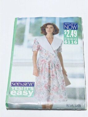 Vintage 1990s Butterick Sewing Pattern 6116 Misses Top Skirt Size 18-22 Uncut